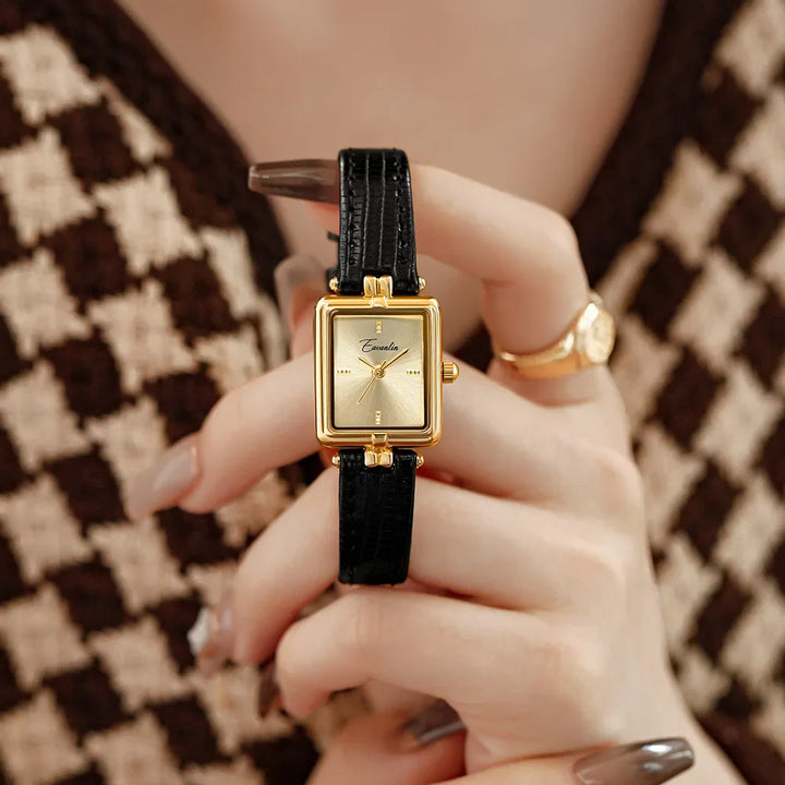 Women's elegant slim design wristwatch with a sophisticated look, a classic modern accessory.