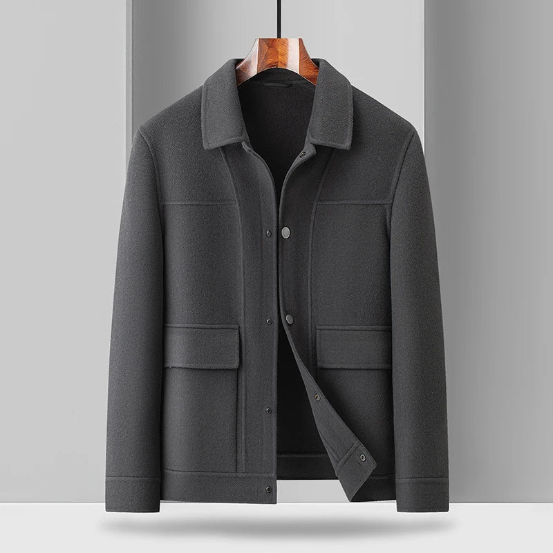 Camel men's utility field jacket, offering a refined edge and comfortable casual outerwear.