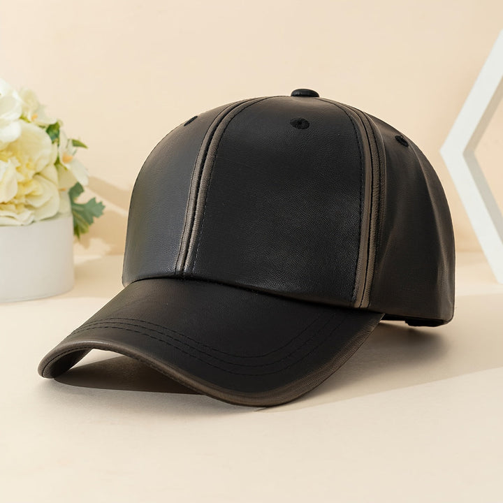 Brown leather hat for men, classic style, durable design, perfect for sophisticated men's fashion.