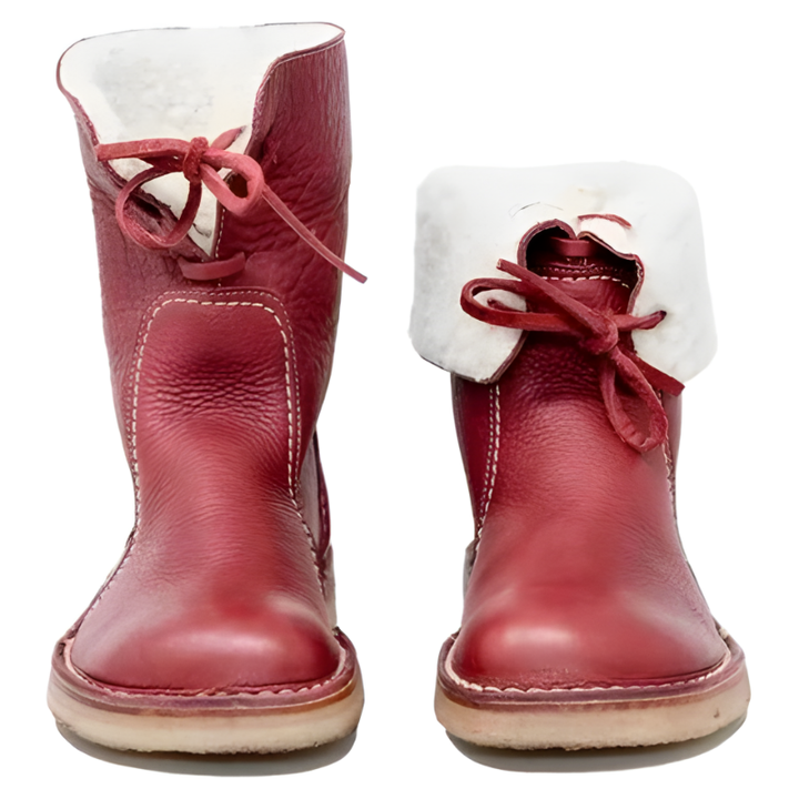 Warm and comfortable women's waterproof ankle boots with a lace-up design, ideal for outdoor winter fashion.