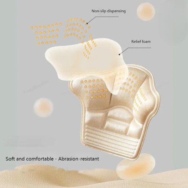Comfortable heel cushions for shoes, providing pain relief & blister prevention.