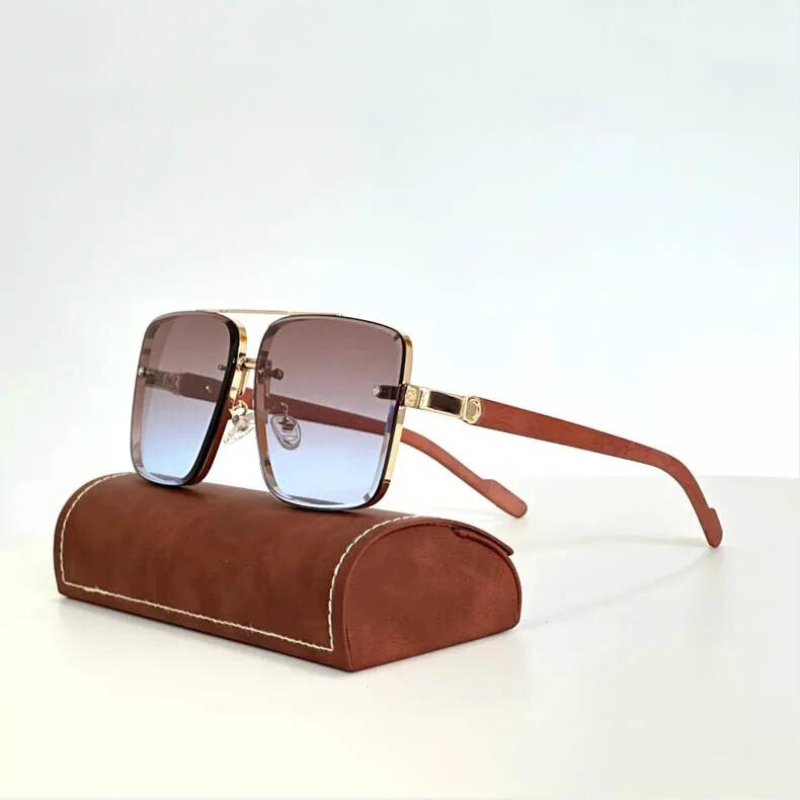 Premium unisex eyewear: Gold-framed sunglasses with UV400 lenses for effective sun protection.