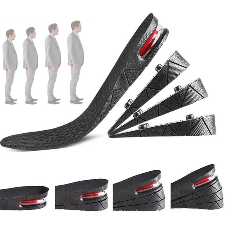 Unisex height increase shoe insoles for subtle lift & comfort. Adjustable for perfect fit.
