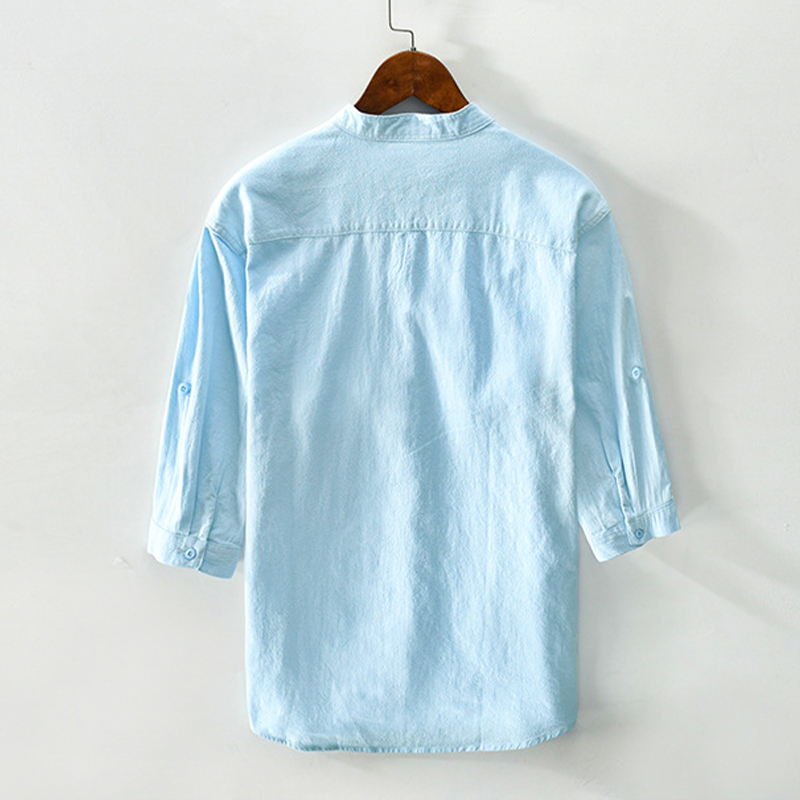 Stylish men's long sleeve breathable button-up shirt, relaxed fit, perfect for summer fashion & casual wear.
