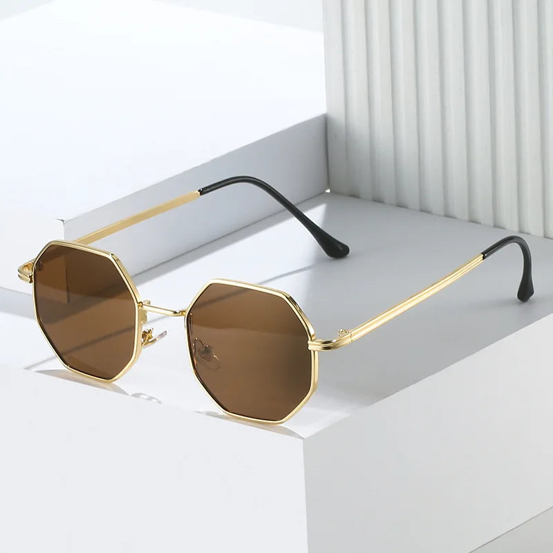 Stylish geometric sunglasses for men & women, a trendy eyewear fashion accessory.