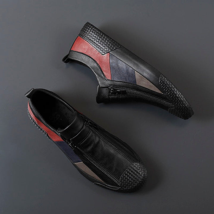 Cushioned men's casual shoes, color block style, offering superior comfort for daily wear.