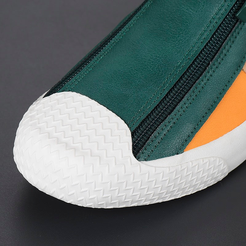 Practical men's color block everyday sneakers, comfortable with a stylish modern look & textured sole.