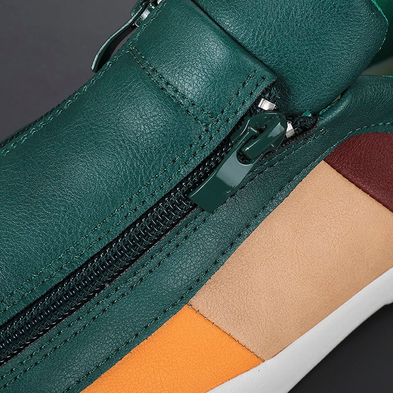 Men's stylish color block footwear, cushioned & comfortable for all-day wear with a modern design.