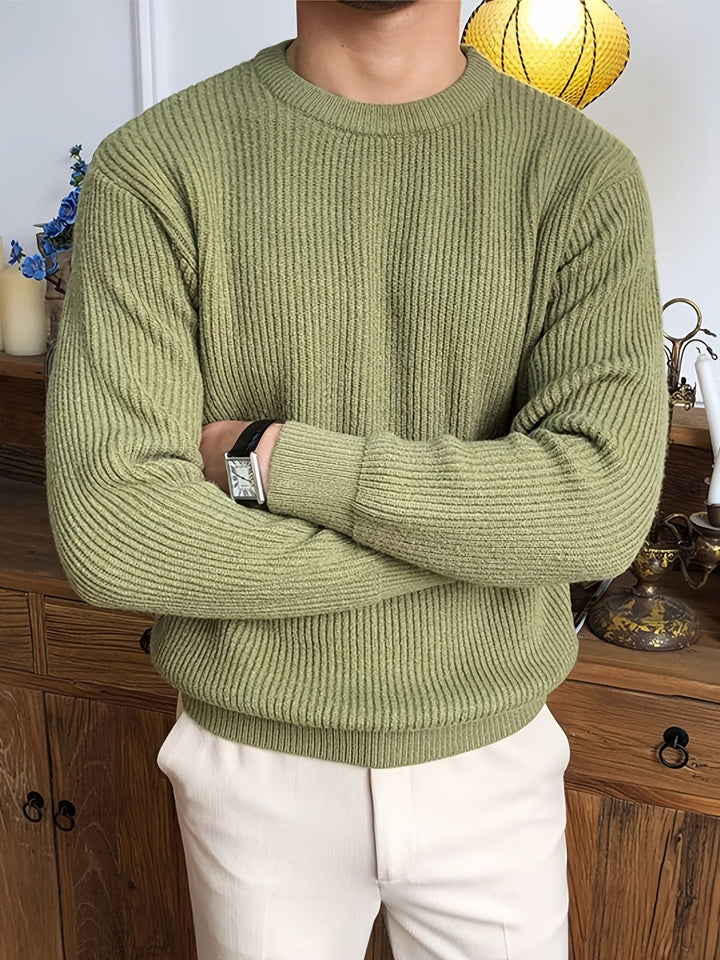Comfortable Men's Milan Long Sleeve Top, a classic crew neck pullover for casual wear.