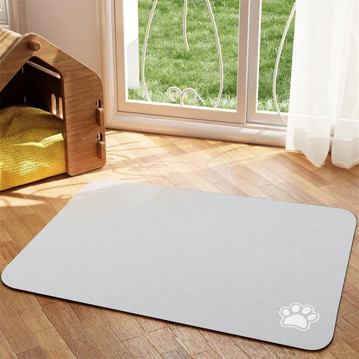 Absorbent quick-dry pet feeding mat for dogs and cats, spill-proof dog and cat placemat