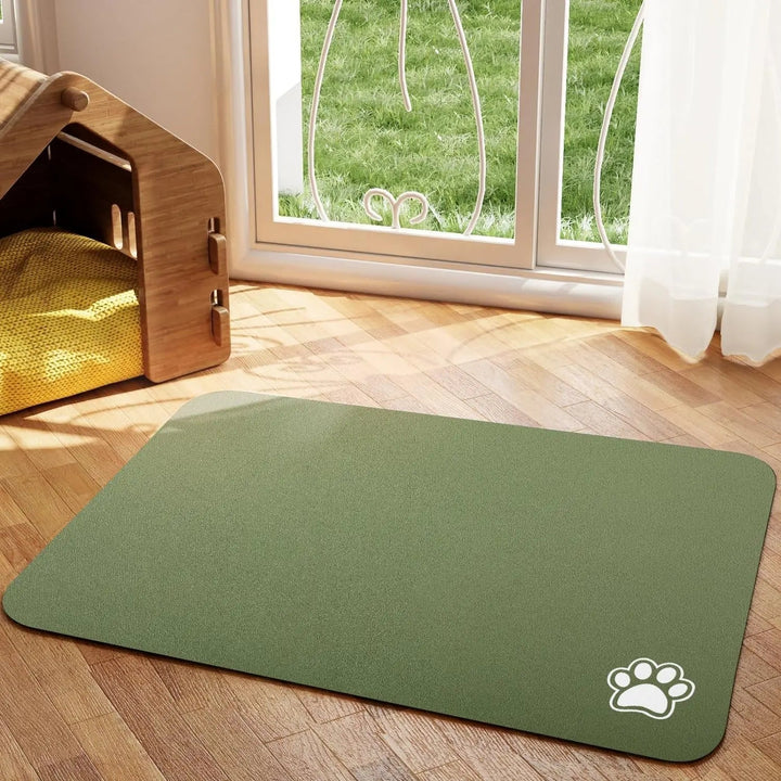 Easy-clean dog and cat feeding mat, quick-dry pet placemat, absorbent spill-proof design