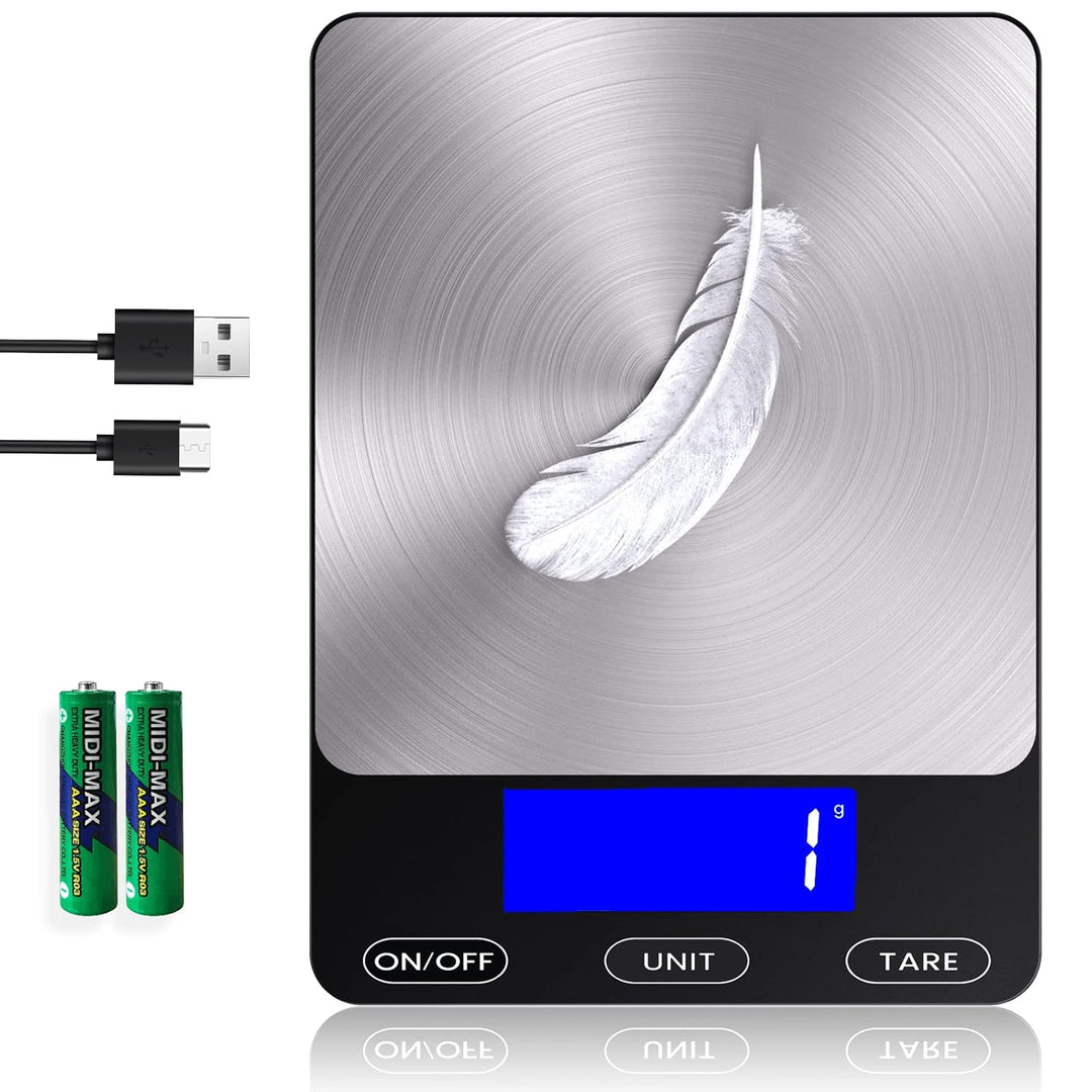 Compact digital baking scale, an accurate and essential home kitchen tool for perfect recipes.