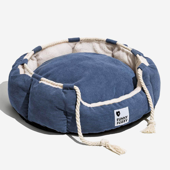 Adjustable corduroy dog bed: chew-resistant design for lasting pet enjoyment