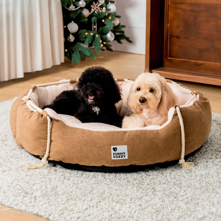 Durable pet bed with pull rope feature, ideal for chew-prone dogs and cats