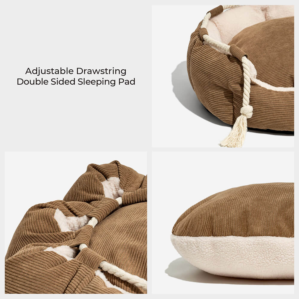 Comfortable adjustable pet bed for cats, chew-resistant and durable