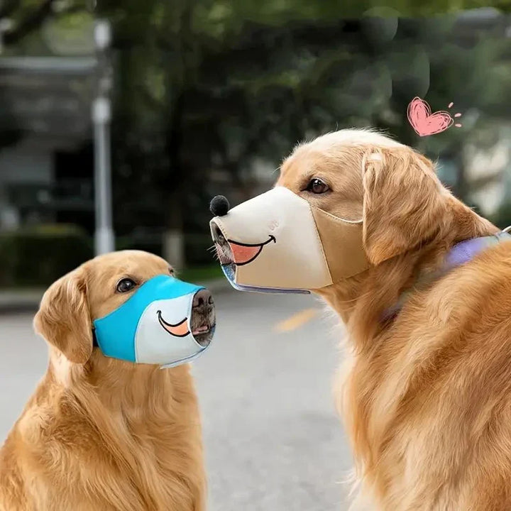 Adjustable dog muzzle for training, preventing biting & chewing. Comfortable pet accessory for safe walks.