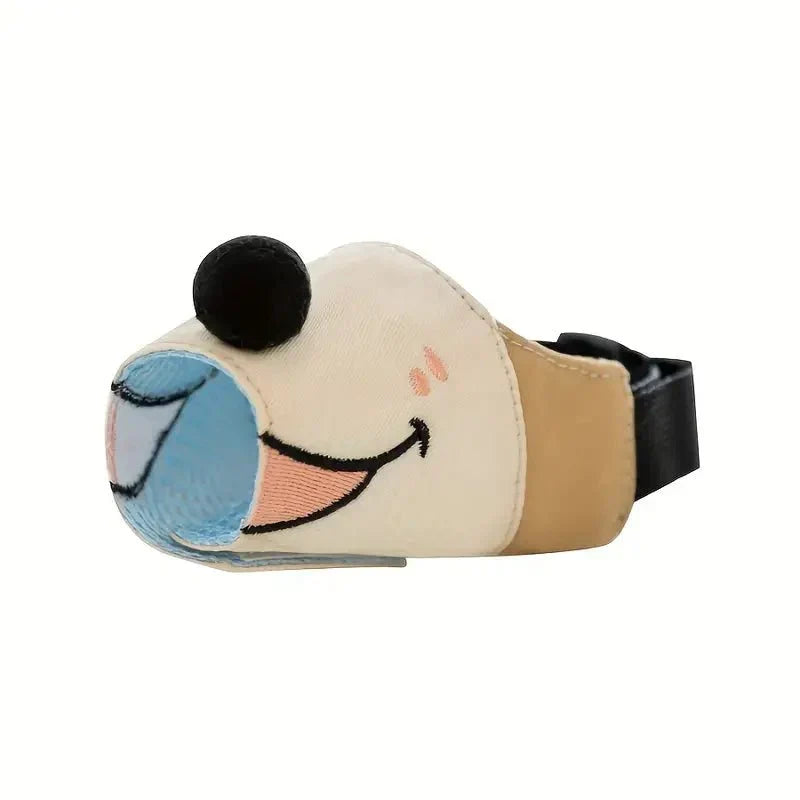 Anti-bark dog muzzle prevents chewing, ensures safe walks. Comfortable & adjustable pet accessory for training.