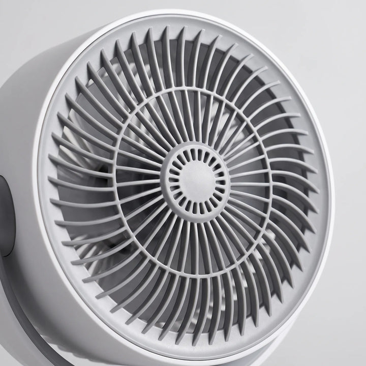 Sleek adjustable fan, functions as a desk fan or floor fan for optimal personal cooling at home.