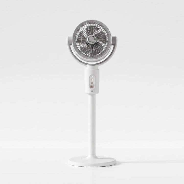 Energy-efficient adjustable pedestal fan, designed for continuous home cooling and office airflow.