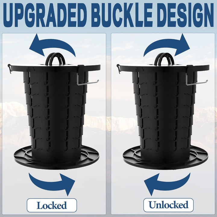 Compact green portable toilet, adjustable height for diverse outdoor needs.