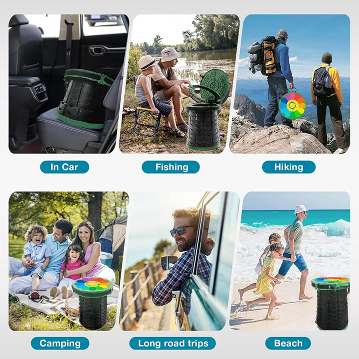 CampMate portable commode, essential outdoor gear for camping & hiking.