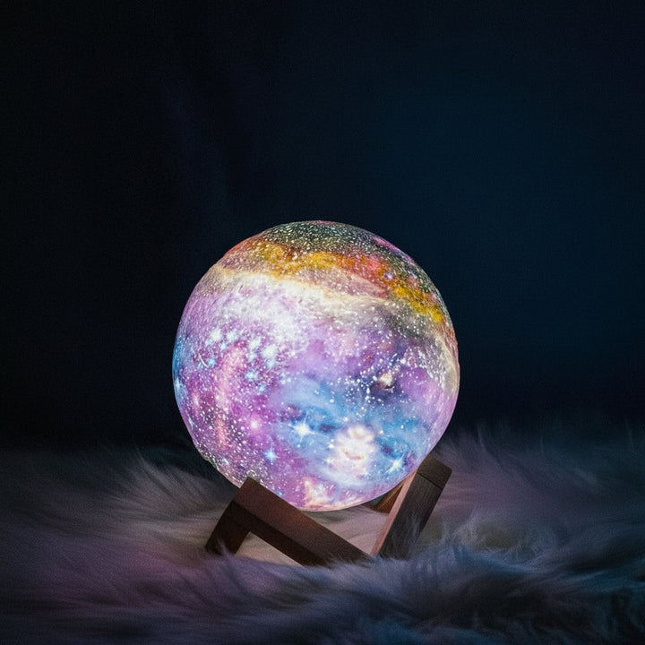 Adjustable LED ambient light globe lamp, modern home decor.