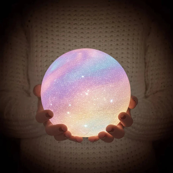 Smart adjustable LED globe lamp, dimmable RGB ambient light for personalized home.