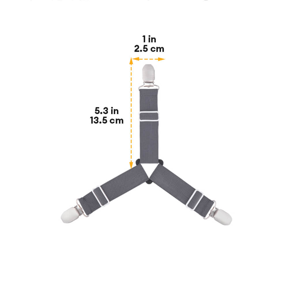 Adjustable bed sheet straps preventing mattress sheets from slipping, a practical bed accessory