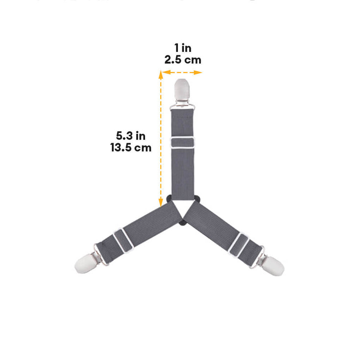 Adjustable bed sheet straps preventing mattress sheets from slipping, a practical bed accessory