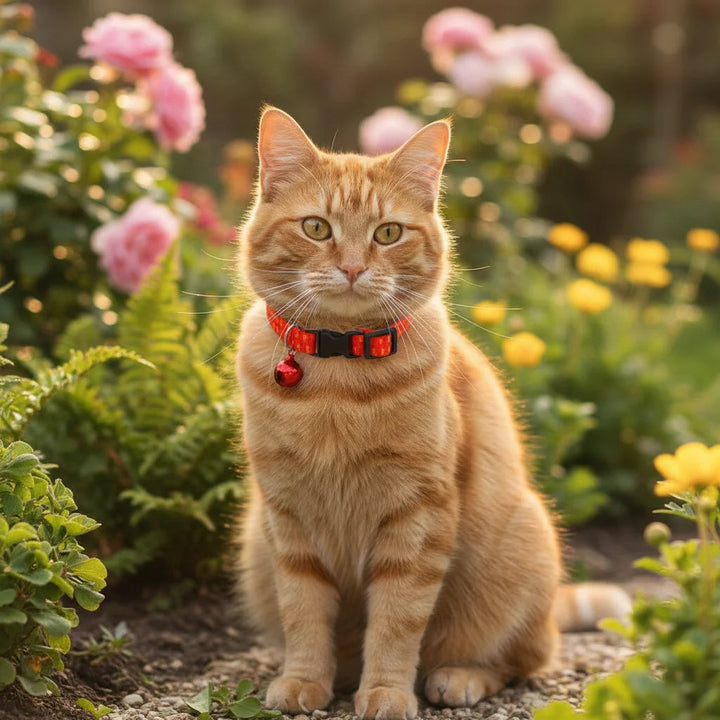 Close-up of adjustable flea & tick collar for pets, featuring quick-release safety buckle