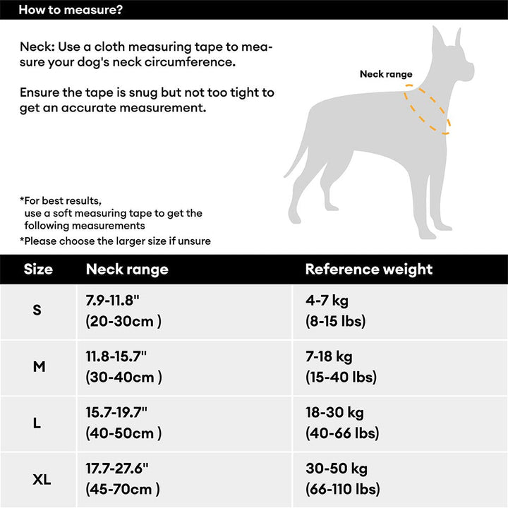 Yellow adjustable nylon reflective dog collar. High visibility pet accessory.