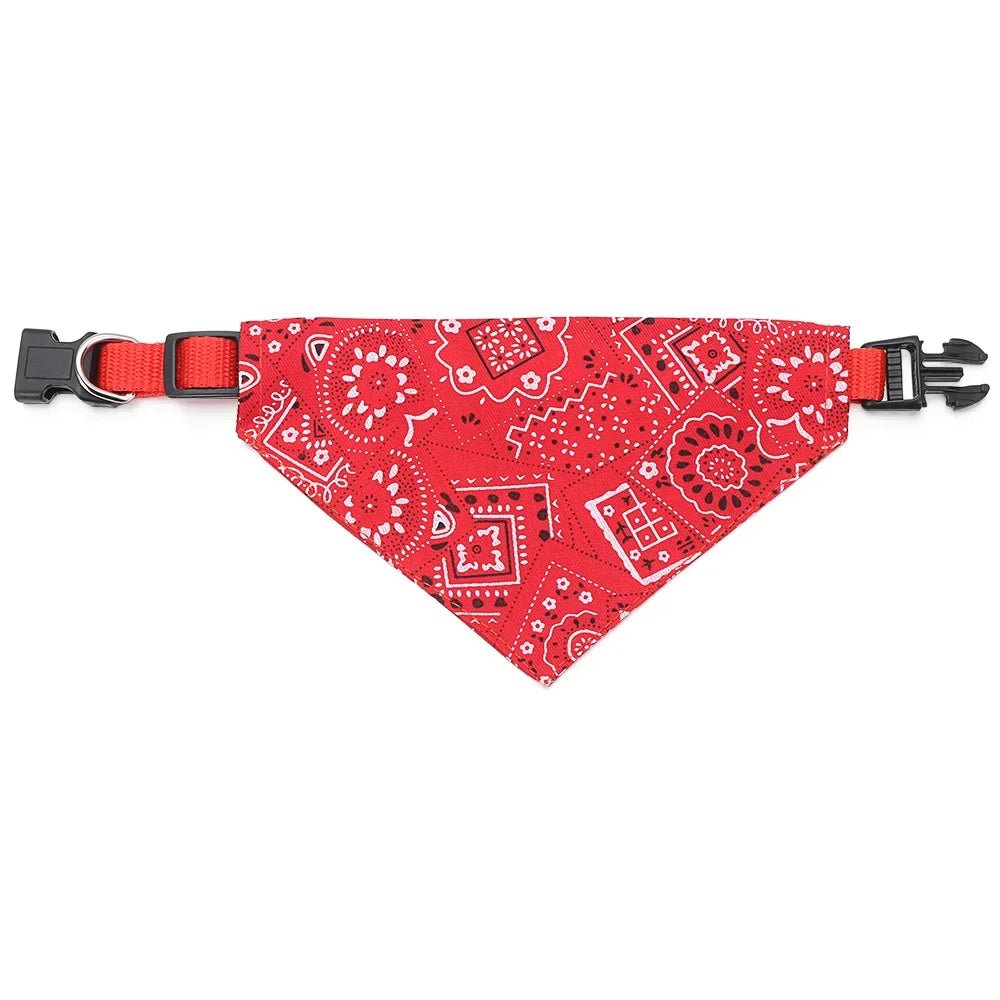 Adjustable pet bandana scarf for dogs & cats, lightweight neckerchief pet fashion.