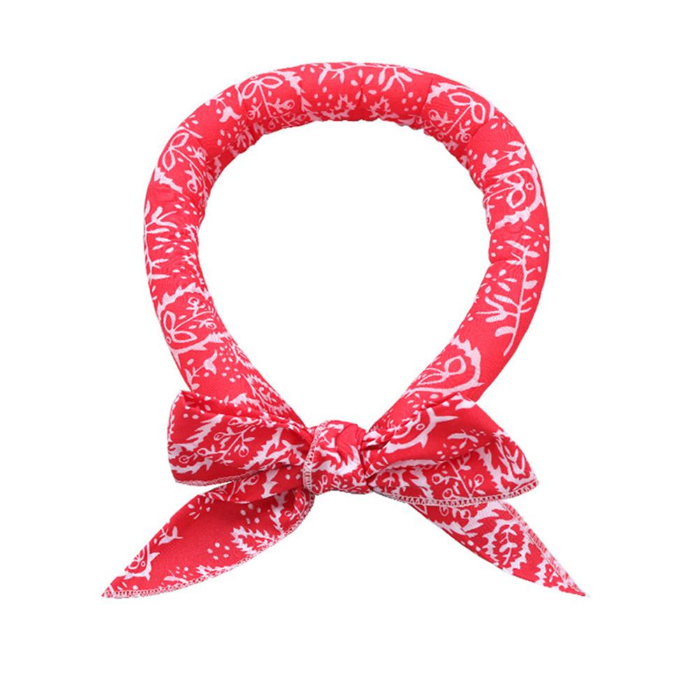 An assortment of adjustable pet cooling scarves in different colors, summer pet accessories for comfort