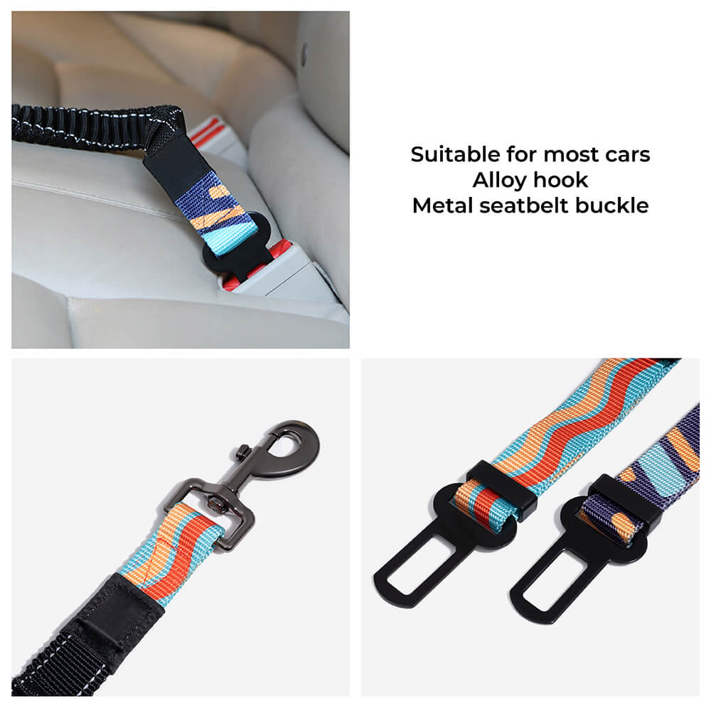 Pet accessory: adjustable safety car seat belt for dogs, keeping them secure while traveling.
