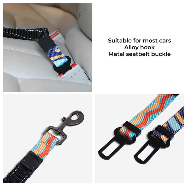 Pet accessory: adjustable safety car seat belt for dogs, keeping them secure while traveling.