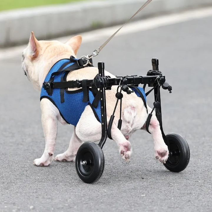 Lightweight animal aid pet support wheelchair for hind leg mobility