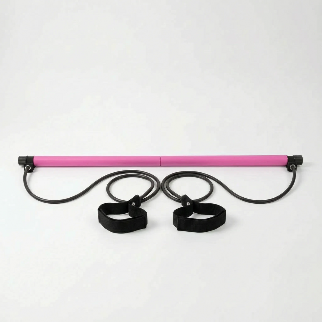 Adjustable Pilates workout stick for yoga, stretching, and resistance training, perfect for portable home fitness.