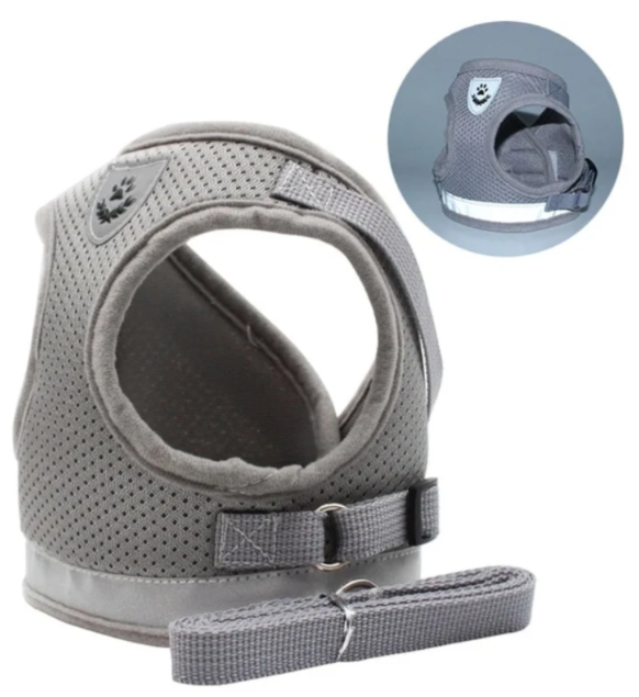 Unisex black pet cat harness and leash set, perfect for secure outdoor walks and training.