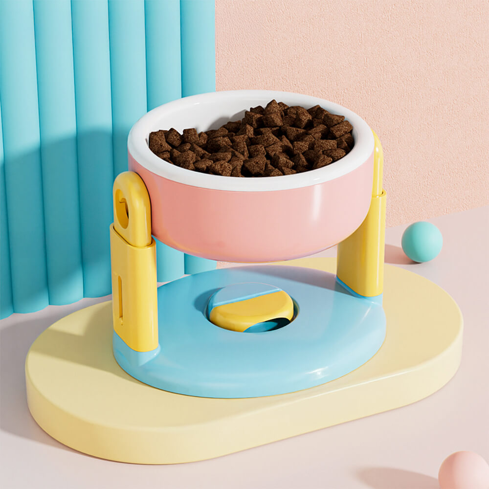 Neck protection pet bowl: elevated feeder designed to reduce strain for dogs and cats during mealtime.