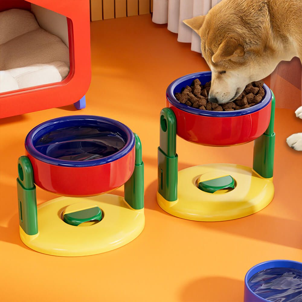 Pet bowl with anti-slip suction cups on the base, ensuring stability for aggressive eaters.