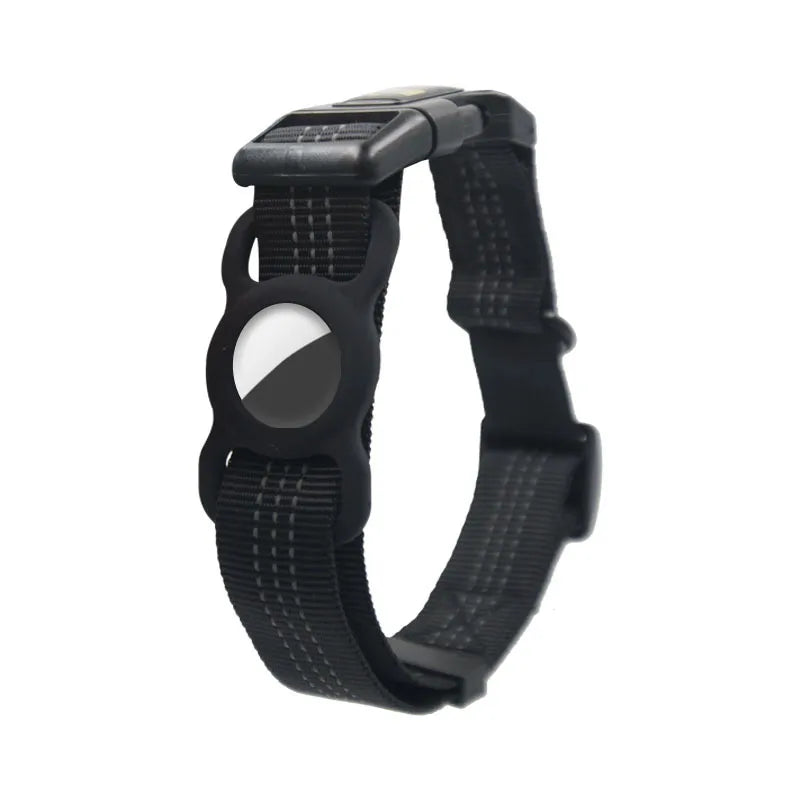 Durable pet collar, adjustable and reflective, ensuring canine visibility during dog walking.
