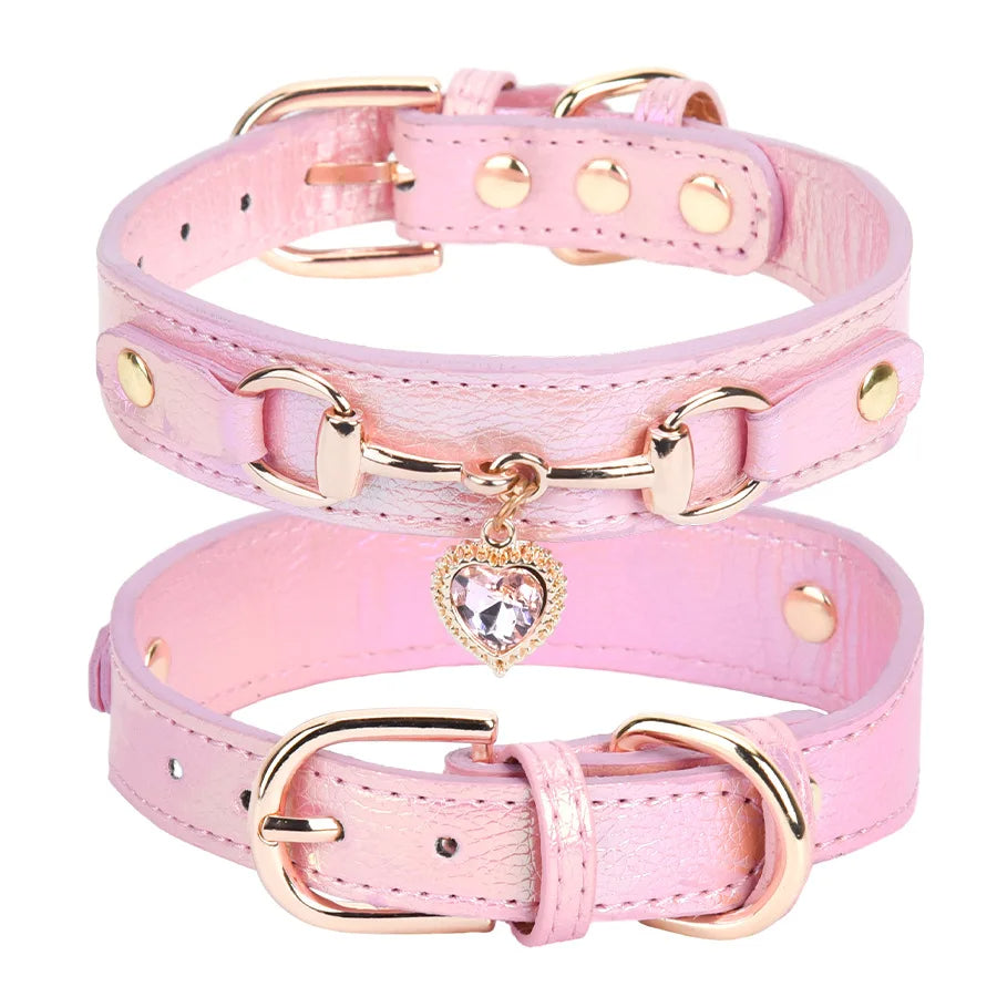 Luxurious rhinestone pet accessory, adjustable collar for small dogs, comfort design