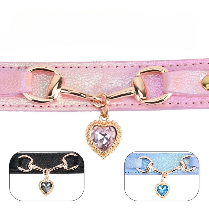 Durable pet collar with adjustable fit and sparkly rhinestone embellishments for dogs