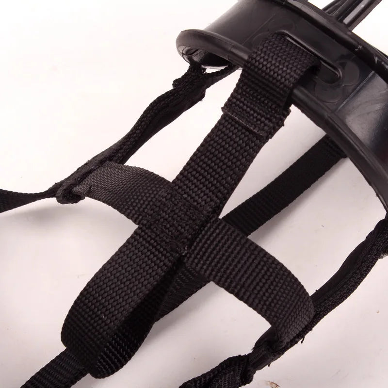 Adjustable silicone dog muzzle for comfortable pet safety & anti-biting training.