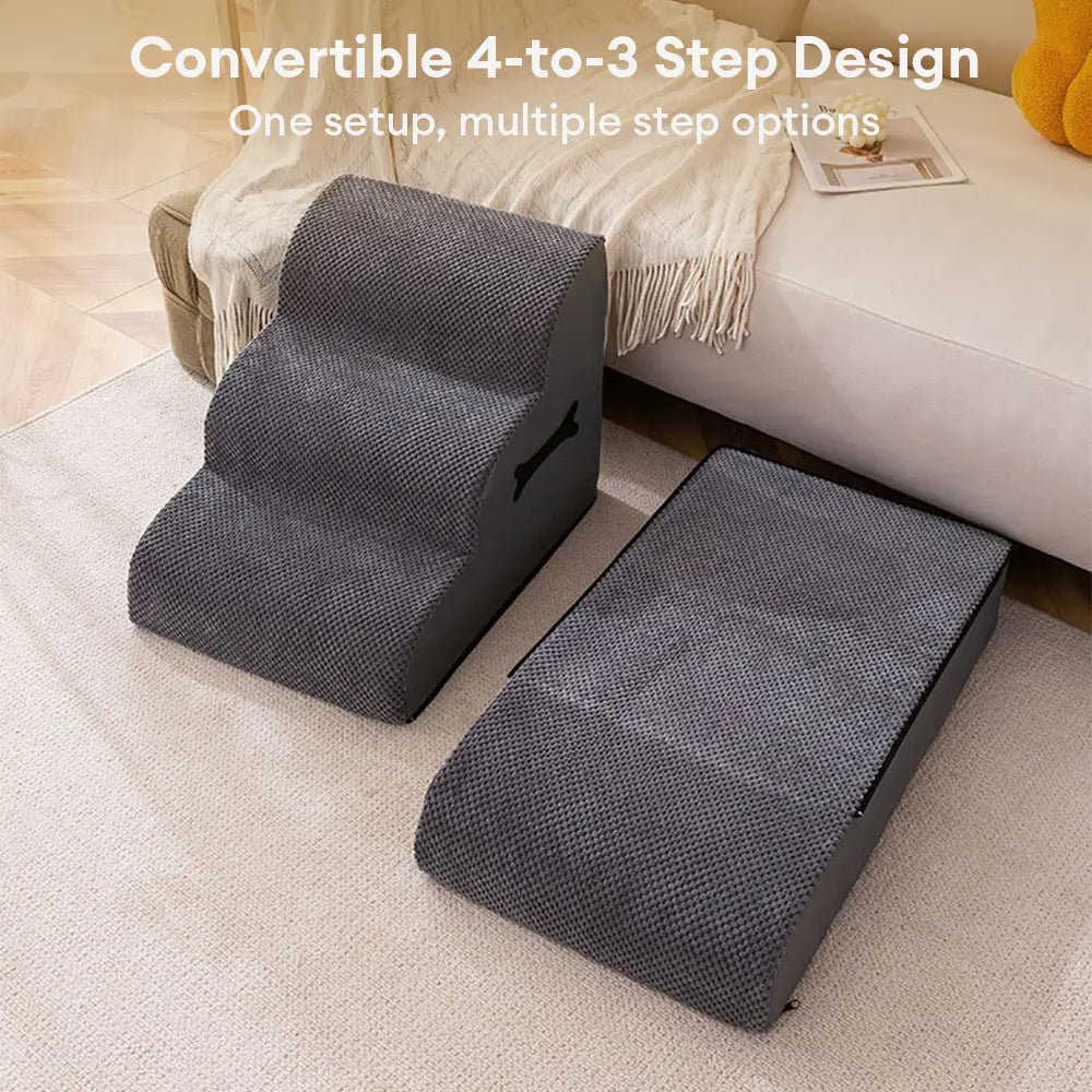 Washable soft pet stairs with non-slip base, ideal for small dogs and cats
