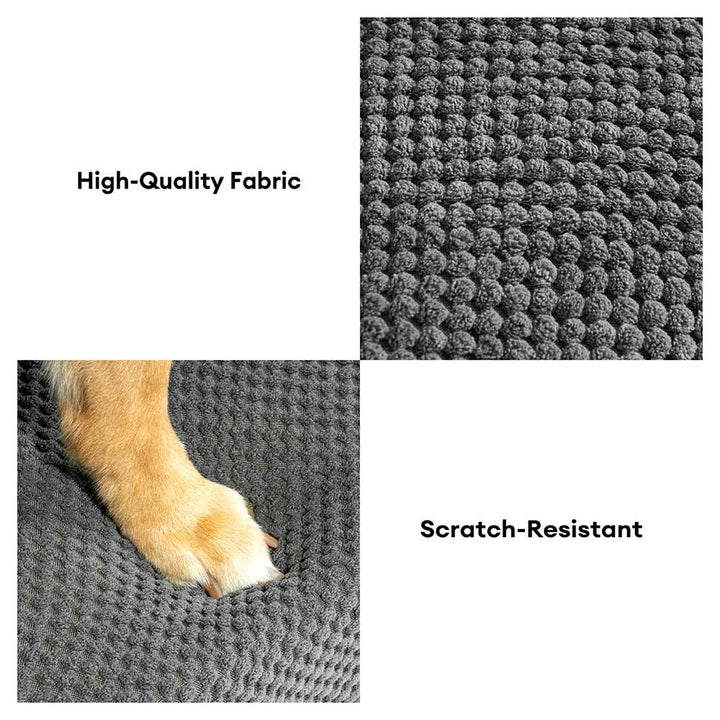 Grey washable dog stairs with built-in gentle ramp for easy pet access to furniture