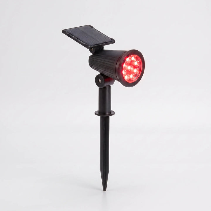 Energy-efficient adjustable solar spot light, perfect for automated garden lighting.