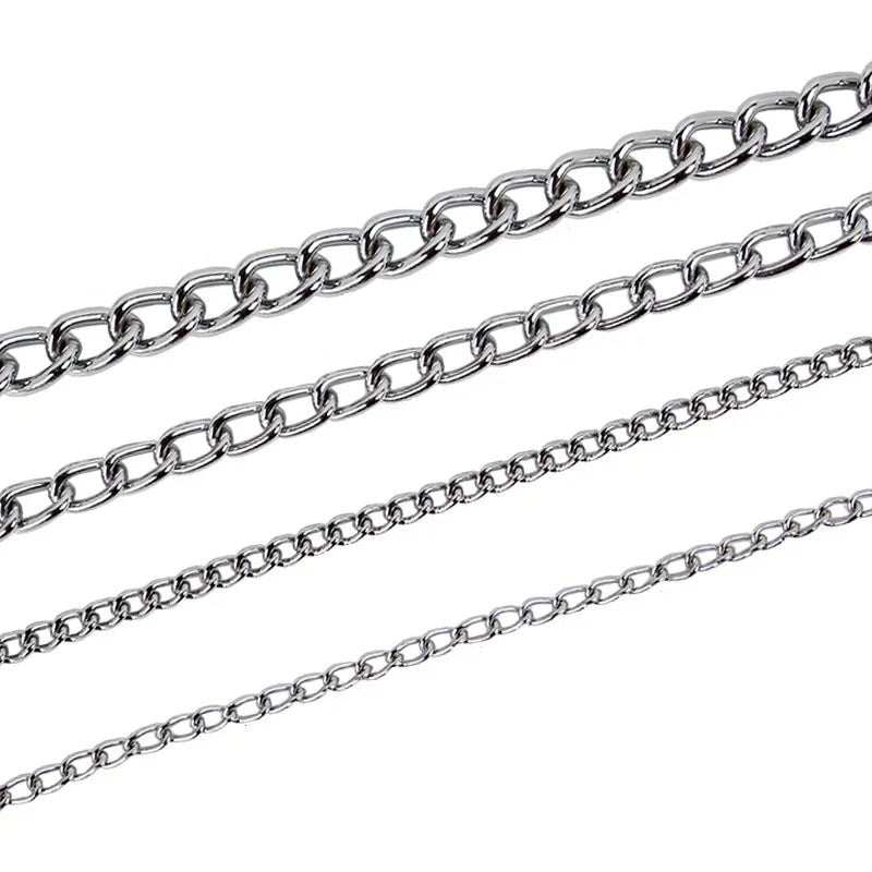 Dog training collar with polished stainless steel links, designed for pet training and strong breeds.