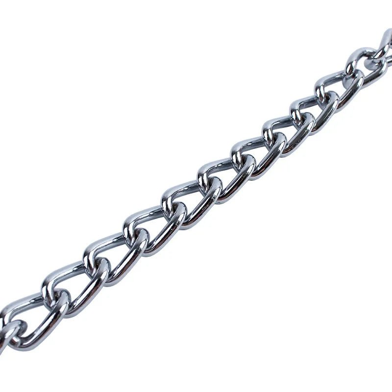Durable pet training collar, adjustable stainless steel choke chain for effective canine guidance.