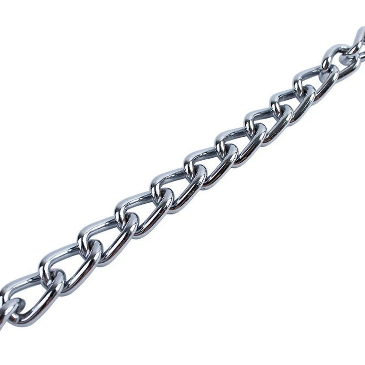 Durable pet training collar, adjustable stainless steel choke chain for effective canine guidance.